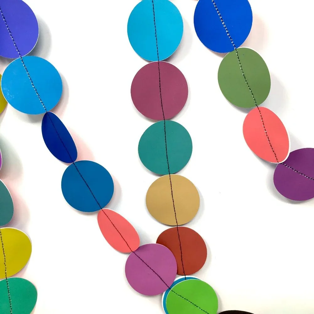 Multi-Colored Color-Aid Paper Large Round Circle Party Extra Long Garland